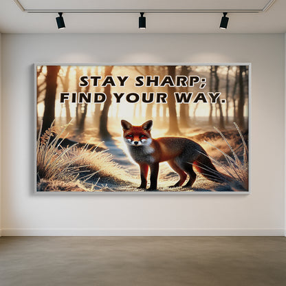 The Clever Fox – Stay Sharp, Motivational Wall Art