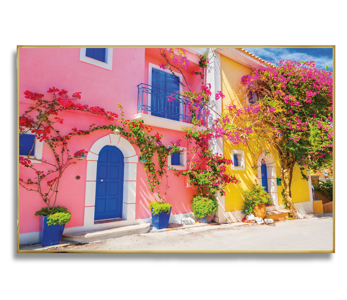 Blooming Bougainvillea – Colorful Greece Wall Art, Mediterranean Home Decor
