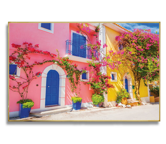 Blooming Bougainvillea – Colorful Greece Wall Art, Mediterranean Home Decor