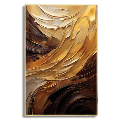 Gold Abstract Wall Art – Textured Modern Elegance