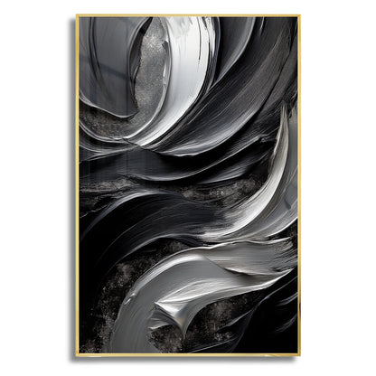 Black & Silver Abstract Wall Art – Modern Luxury Décor