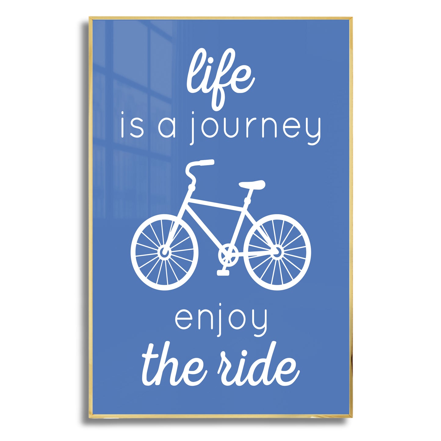 Life is a Journey, Enjoy the Ride - Luxury Glass Framed Wall Art (Multiple Colors)