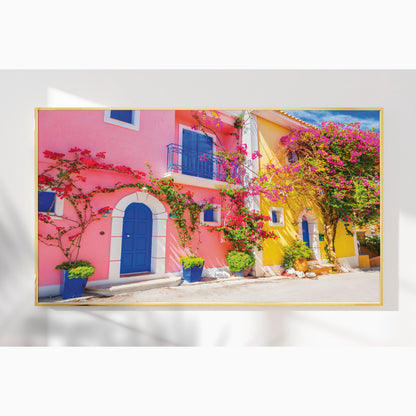 Blooming Bougainvillea – Colorful Greece Wall Art, Mediterranean Home Decor