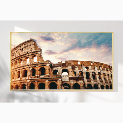 Colosseum – Rome Wall Art Photography Print, Ancient Architecture, Sunset Sky