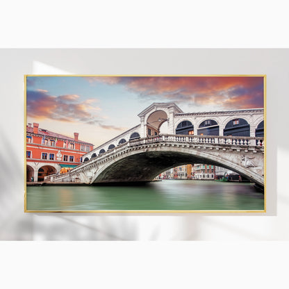 Venetian Reflections – The Rialto Bridge – Italian Architecture Photography Print