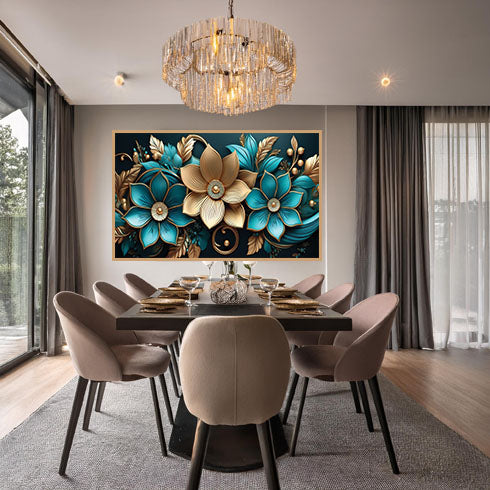 3D Flower Framed Wall Art - Elegant Floral Home Decor | Unique Artwork