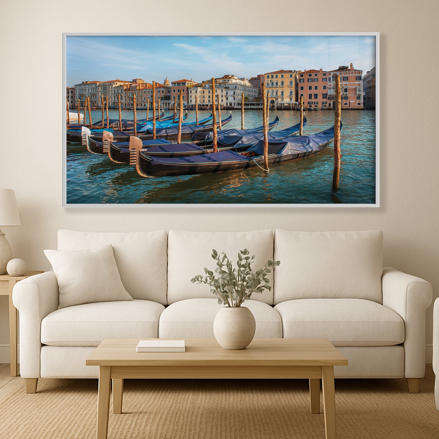 Gondolas on the Grand Canal – Venice Wall Art, Romantic European Travel Decor