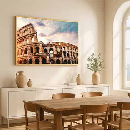 Colosseum – Rome Wall Art Photography Print, Ancient Architecture, Sunset Sky