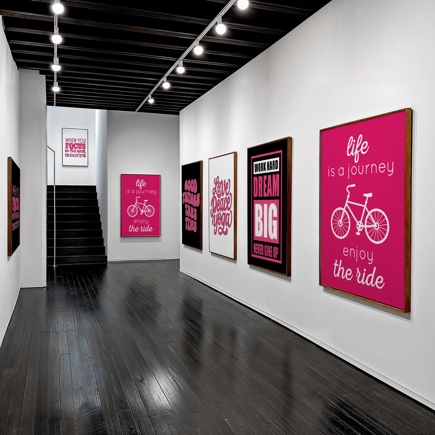 Life is a Journey, Enjoy the Ride - Luxury Glass Framed Wall Art (Multiple Colors)