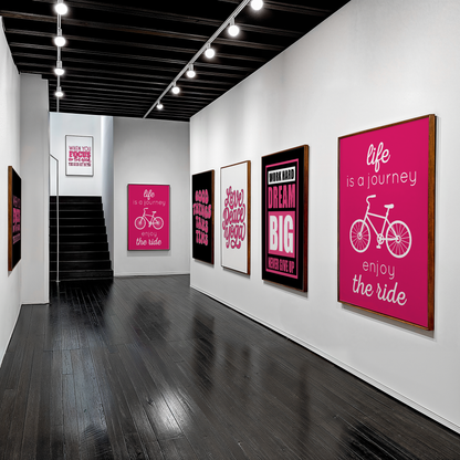 Life is a Journey, Enjoy the Ride - Luxury Glass Framed Wall Art (Multiple Colors)
