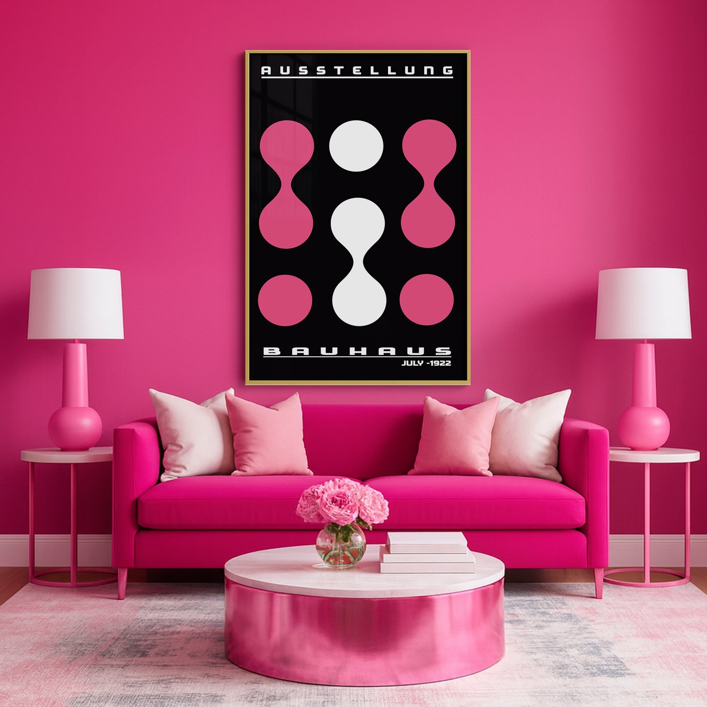Modern Rhythm – Bauhaus Exhibition 1922 | Luxury Framed Glass Art (Multiple Colors)