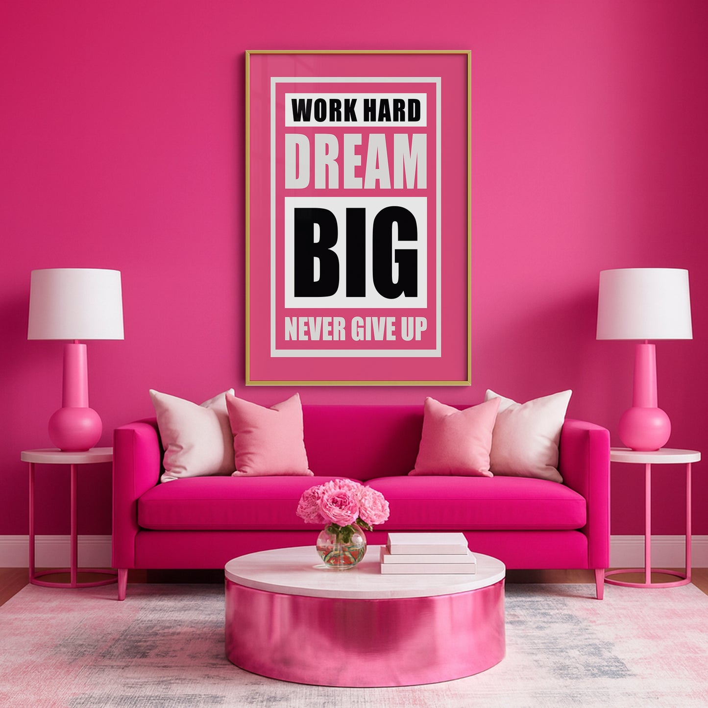 Fuel Your Hustle – Work Hard. Dream Big. Never Give Up - Luxury Framed Wall Art