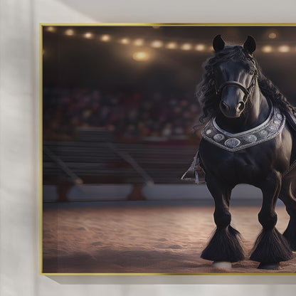Regal Parade – Percheron in Ornate Silver Tack