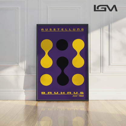Form & Rhythm - Bauhaus Exhibition 1922 | Luxury Framed Glass Wall Art (Multiple Colors)