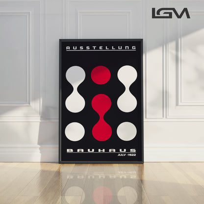 Modern Rhythm – Bauhaus Exhibition 1922 | Luxury Framed Glass Art (Multiple Colors)