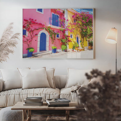Blooming Bougainvillea – Colorful Greece Wall Art, Mediterranean Home Decor