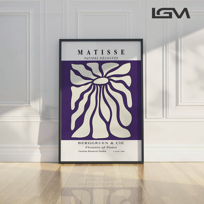 Timeless Elegance - Modern Matisse Inspired Geometric Wall Art – Luxury Glass Framed Wall Decoration (Multiple Colors)