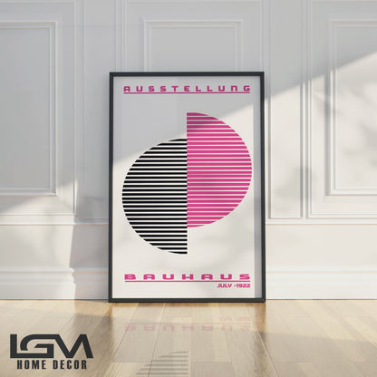 Lines of Thought – Bauhaus Exhibition 1922 | Luxury Framed Glass Art (Multiple Colors)