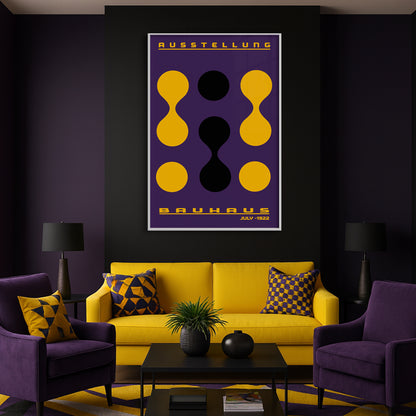 Form & Rhythm - Bauhaus Exhibition 1922 | Luxury Framed Glass Wall Art (Multiple Colors)