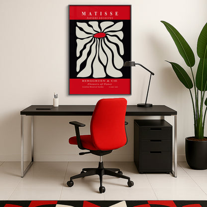Radiant Bloom - Modern Matisse Inspired Geometric Wall Art – Luxury Glass Wall Decoration (Multiple Colors)
