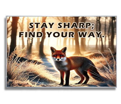 The Clever Fox – Stay Sharp, Motivational Wall Art