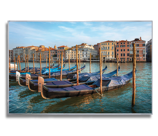 Gondolas on the Grand Canal – Venice Wall Art, Romantic European Travel Decor