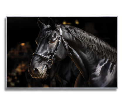 Noble Gaze – Black Percheron in Warm Light