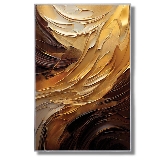 Gold Abstract Wall Art – Textured Modern Elegance