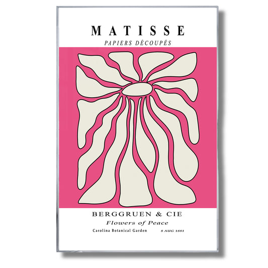 Timeless Elegance - Modern Matisse Inspired Geometric Wall Art – Luxury Glass Framed Wall Decoration (Multiple Colors)