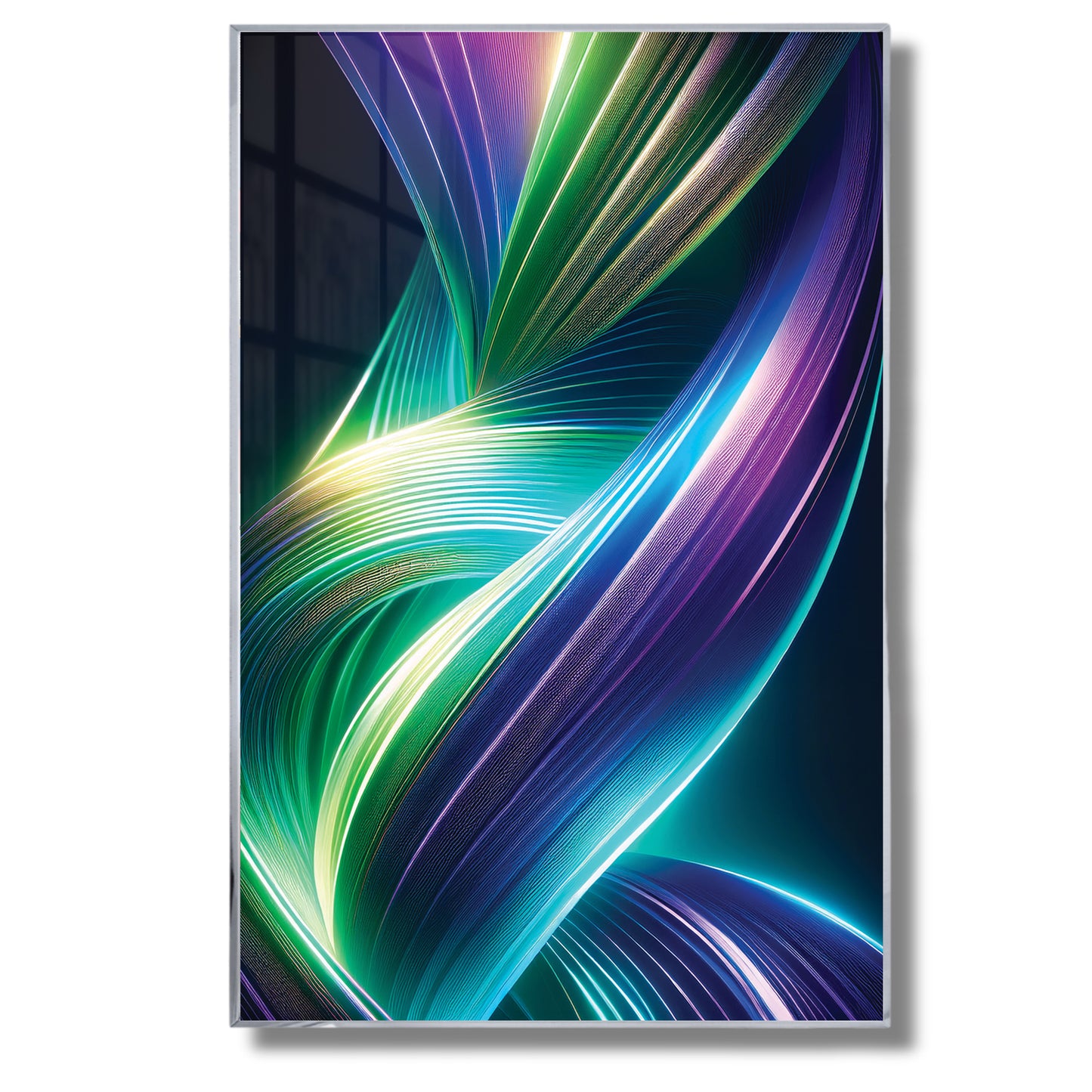 Radiant Ribbon Light Abstract Wall Art – Futuristic Modern Décor
