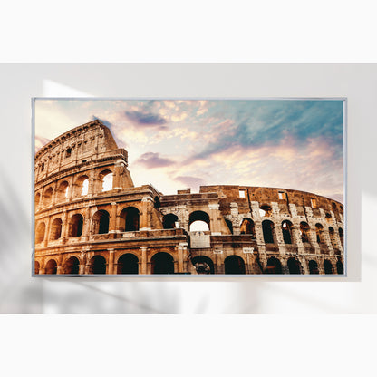 Colosseum – Rome Wall Art Photography Print, Ancient Architecture, Sunset Sky