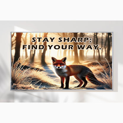 The Clever Fox – Stay Sharp, Motivational Wall Art