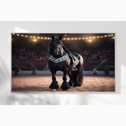 Regal Parade – Percheron in Ornate Silver Tack